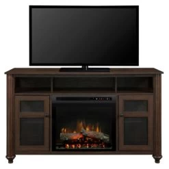 56" Dimplex Xavier Media Console Electric Fireplace With Logs