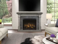 52" Dimplex Royce Electric Fireplace Mantel With Logs