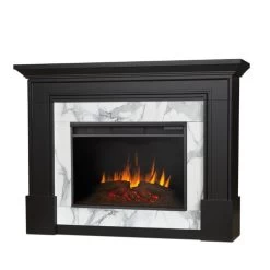 61.25" Merced Black Electric Fireplace