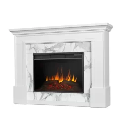 61.25" Merced White Electric Fireplace