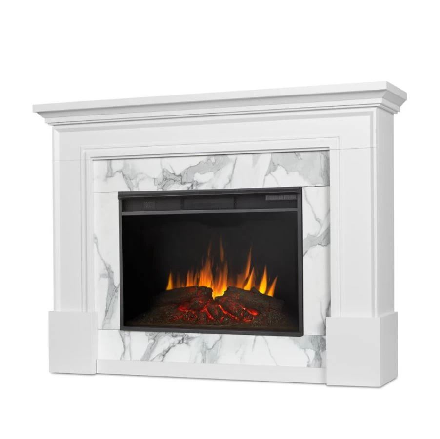 61.25" Merced White Electric Fireplace