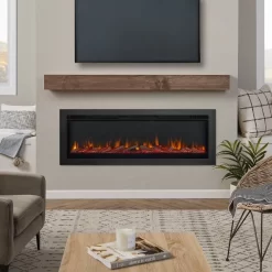 65" Wall Mounted Recessed Electric Fireplace Insert