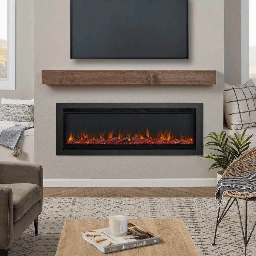 65" Wall Mounted Recessed Electric Fireplace Insert