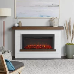 67" Bernice White Electric Fireplace