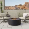 36" Aegean Black Round Propane Fire Table With Natural Gas Conversion Kit