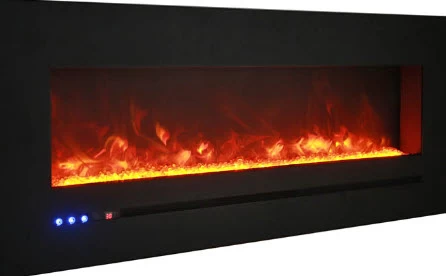 88" Sierra Flush Wall Mount Electric Fireplace W/ Steel Surrounding With Clear Media - Image 10
