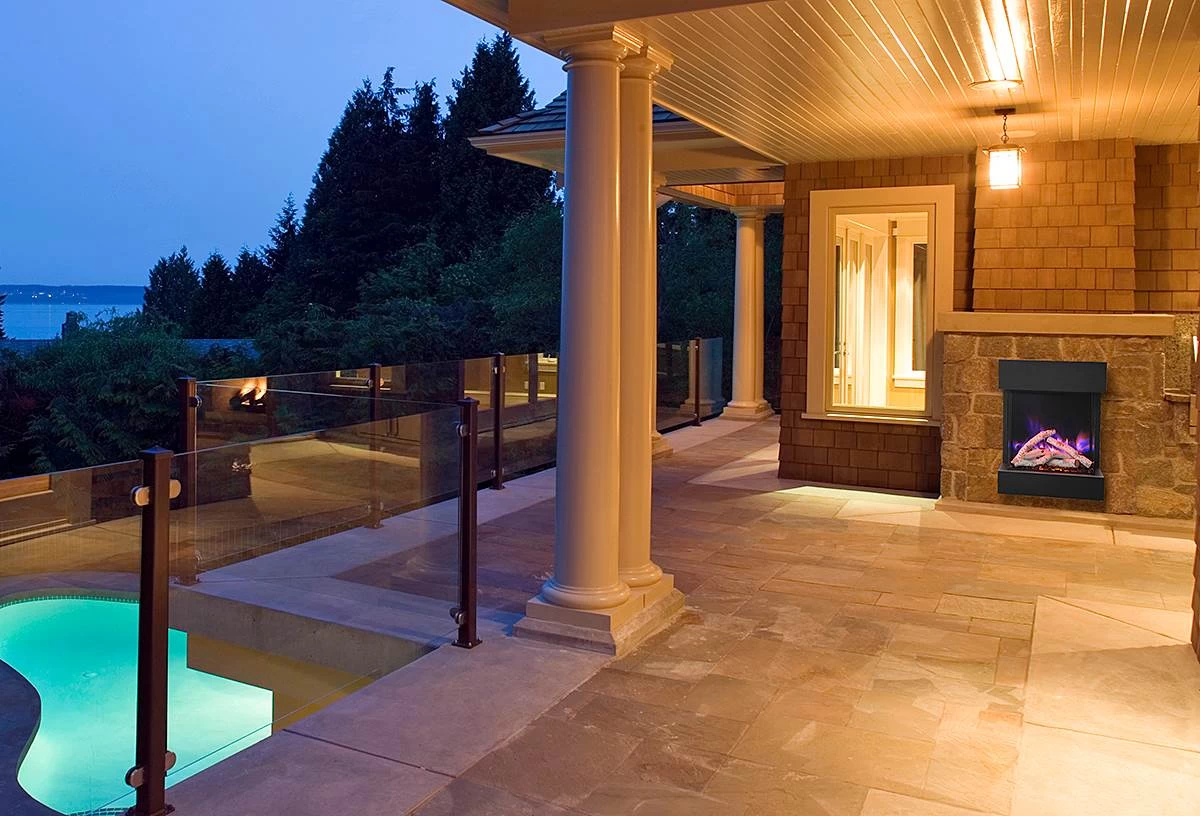 20" Cube - 3 Sided Electric Fireplace With A 10 Piece Birch Log - Image 7