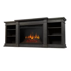 81" Eliot Grand Antique Gray Entertainment Center Infrared Electric Fireplace