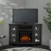 56" Lynette Gray Corner Entertainment Electric Fireplace