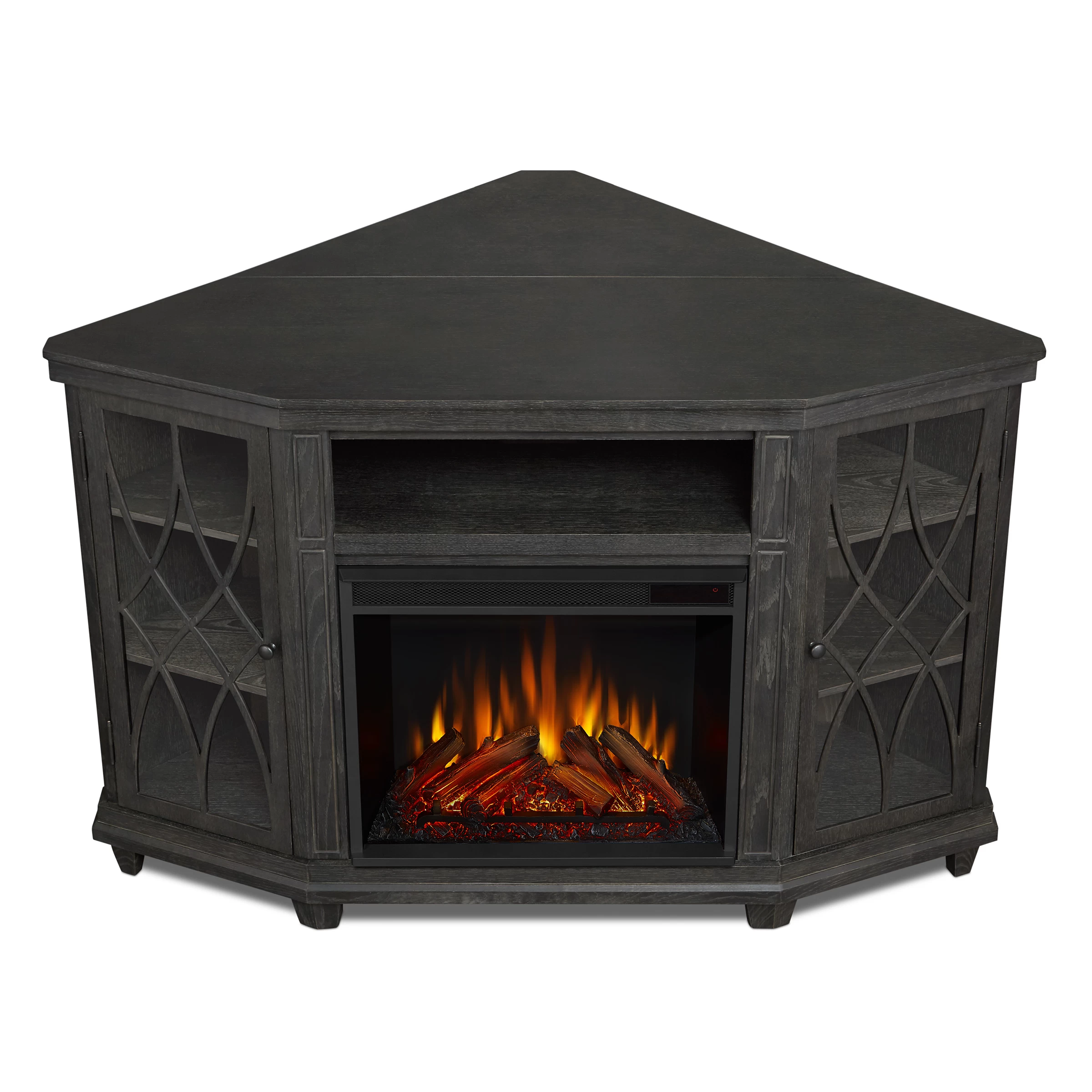 56" Lynette Gray Corner Entertainment Electric Fireplace - Image 4