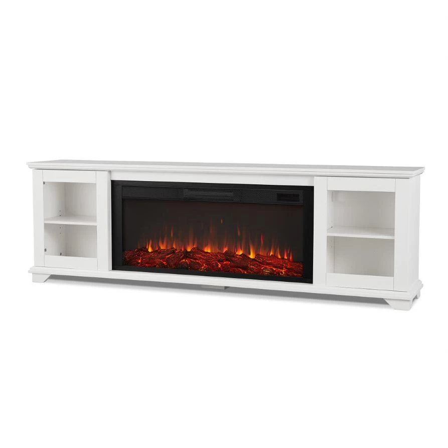 81" Benjamin White TV Stand Electric Fireplace - Image 2