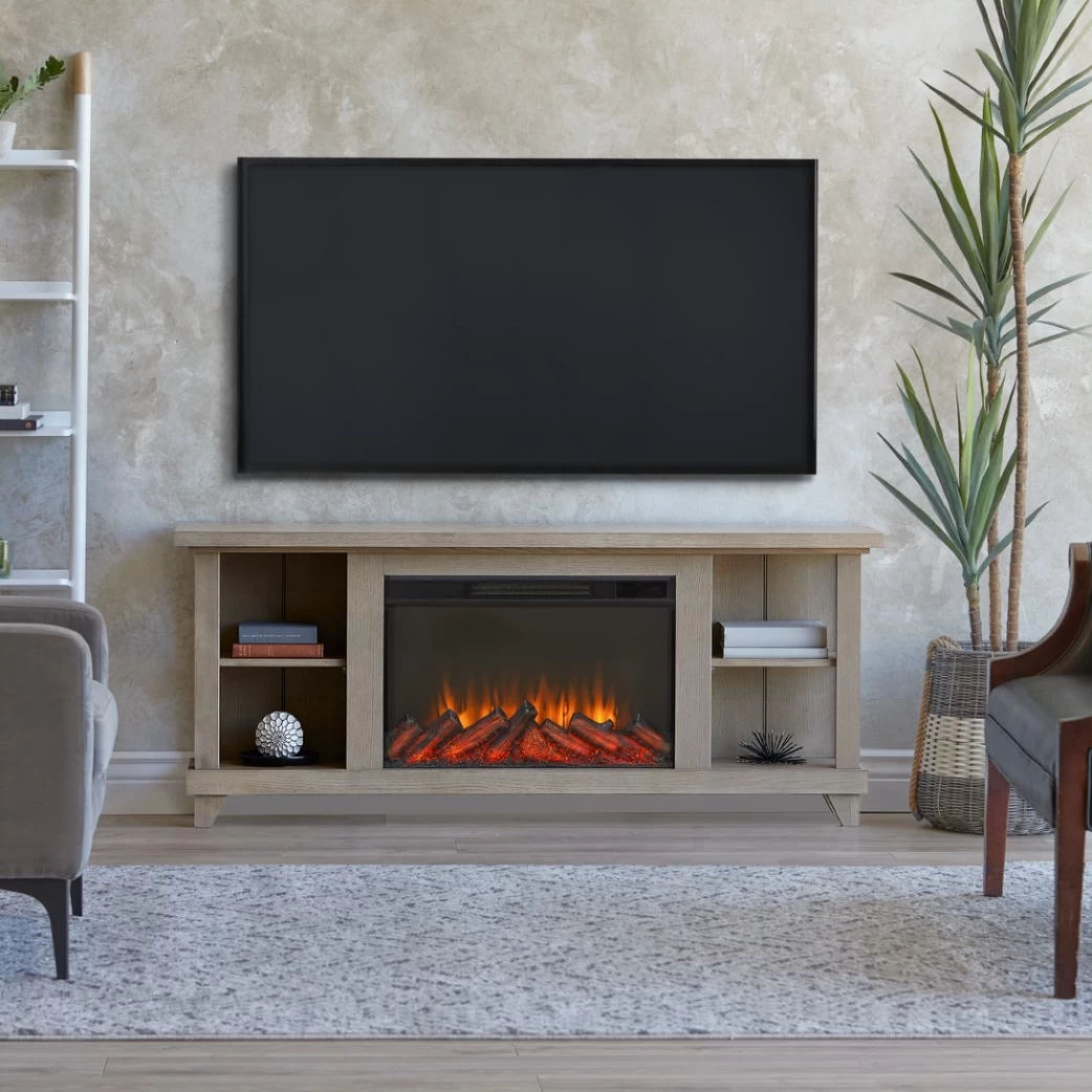 58" Penrose Driftwood Entertainment Center Electric Fireplace - Image 2