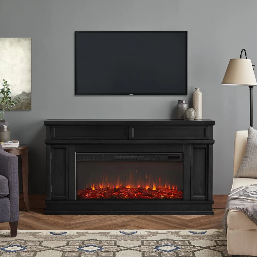 60" Torrey Black Electric Fireplace - Image 2