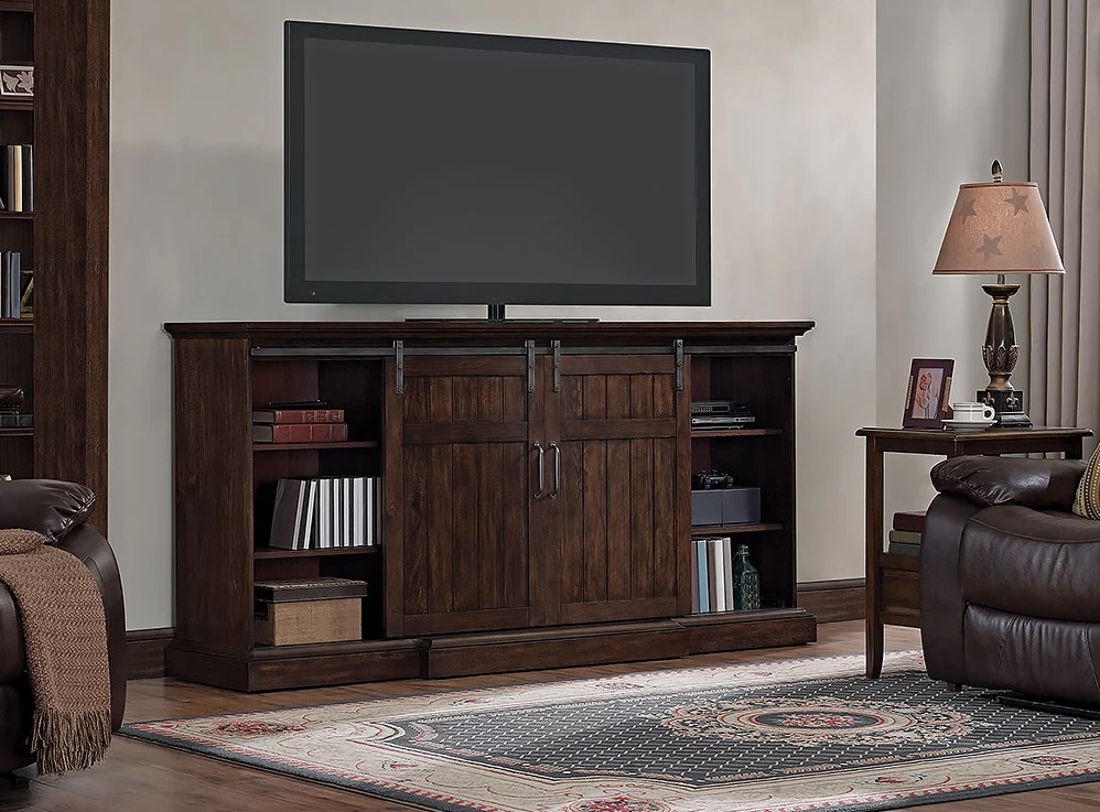 77.8" Cabaret Distressed Oak Infrared Media Electric Fireplace - Image 7