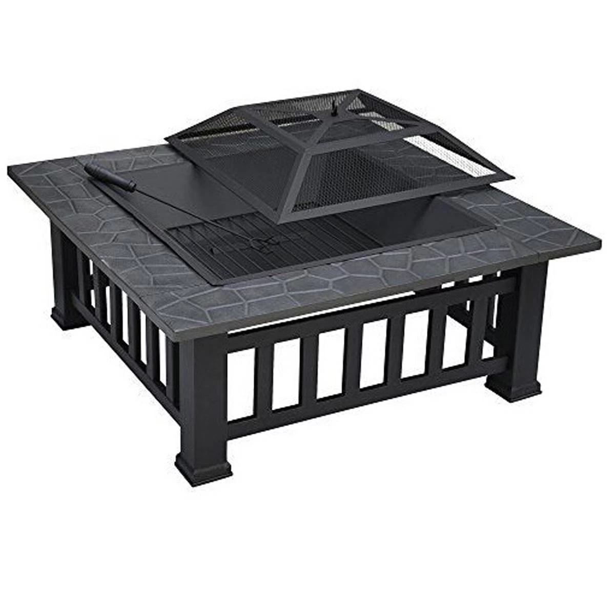 Upland Charcoal Fire Pit With Cover-Antique Finish - Image 2