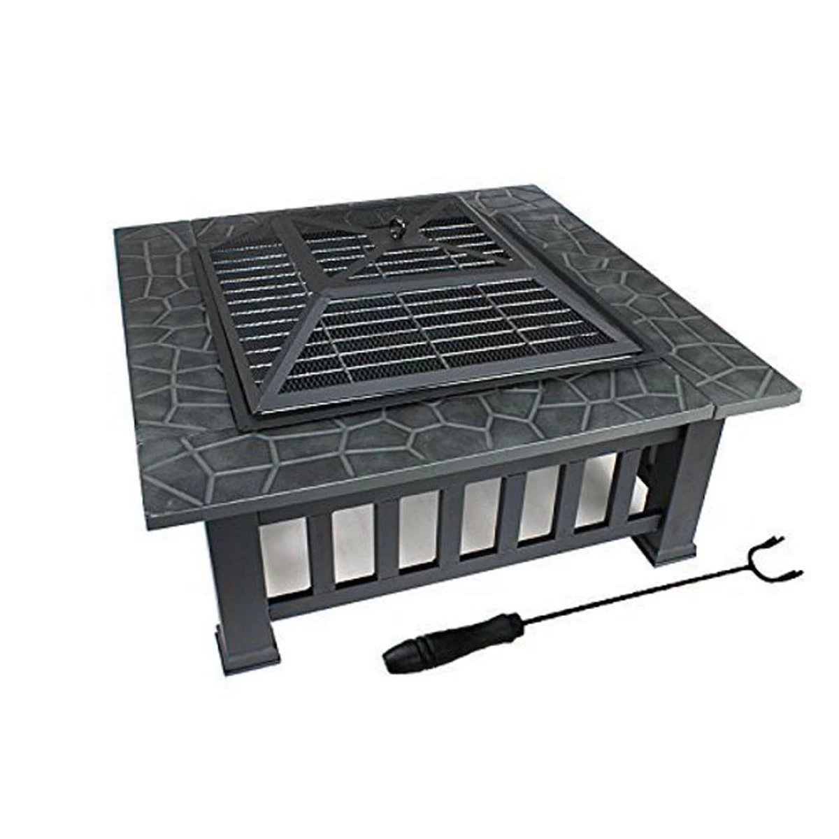Upland Charcoal Fire Pit With Cover-Antique Finish - Image 11