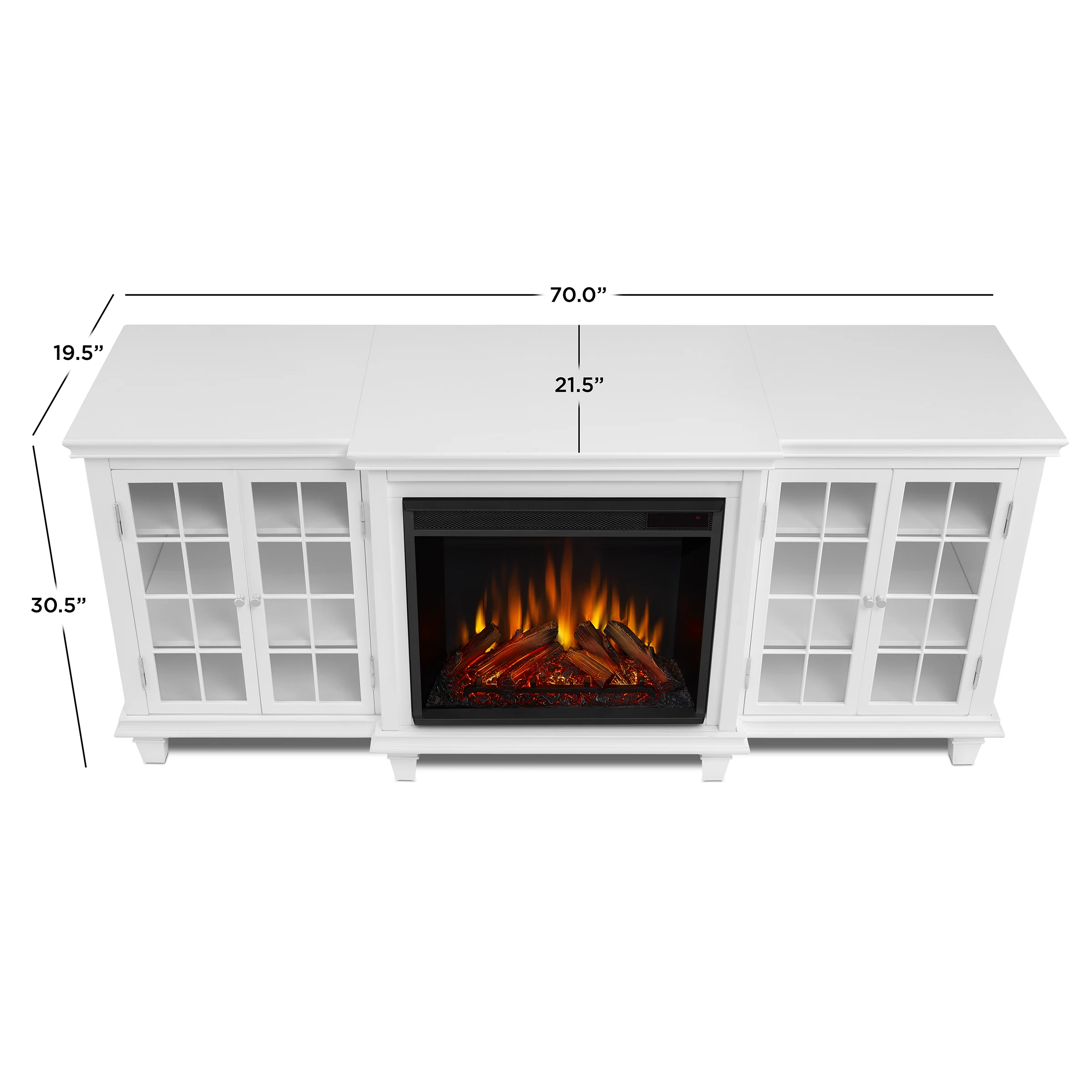 70" Marlowe White Entertainment Center Electric Fireplace - Image 6