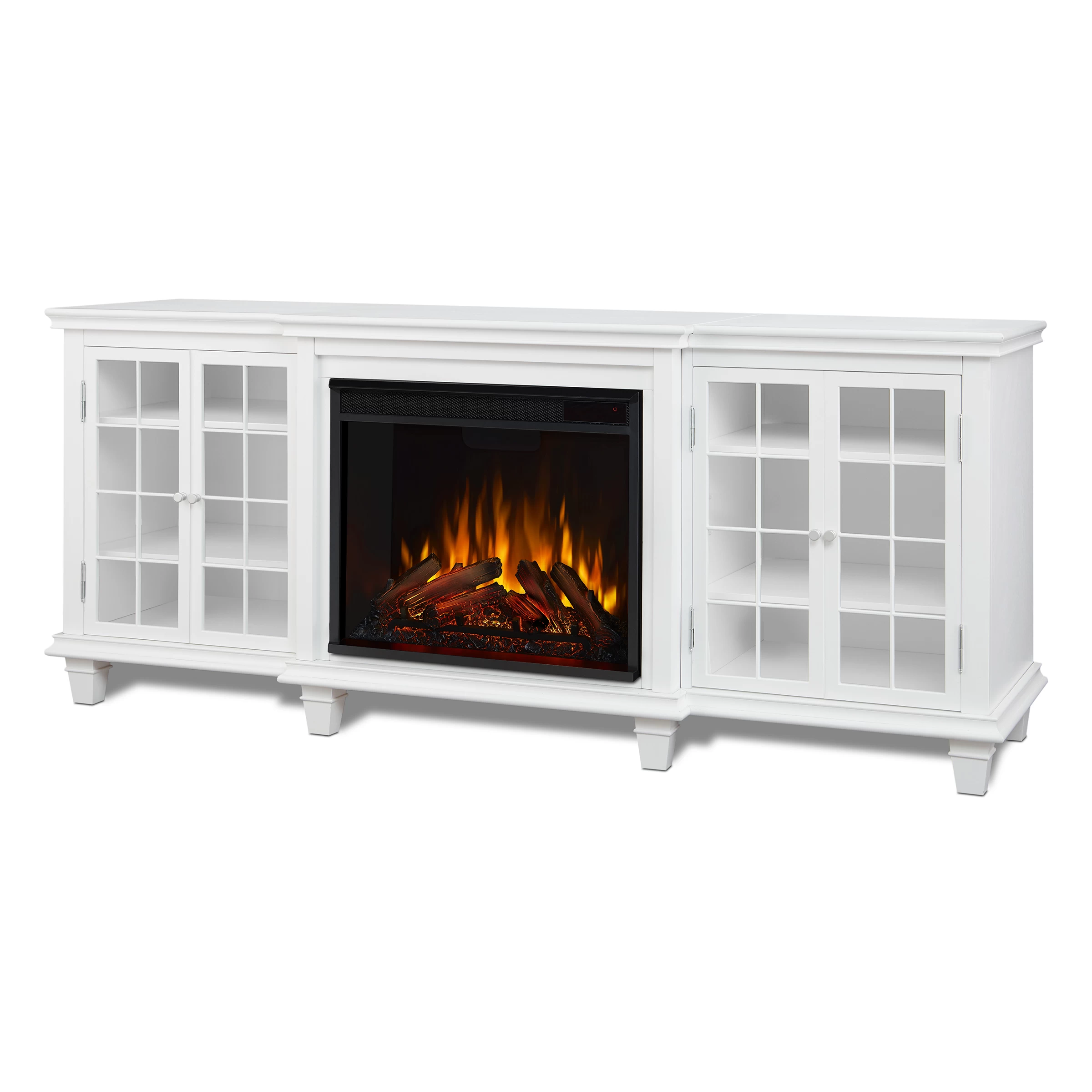70" Marlowe White Entertainment Center Electric Fireplace - Image 2