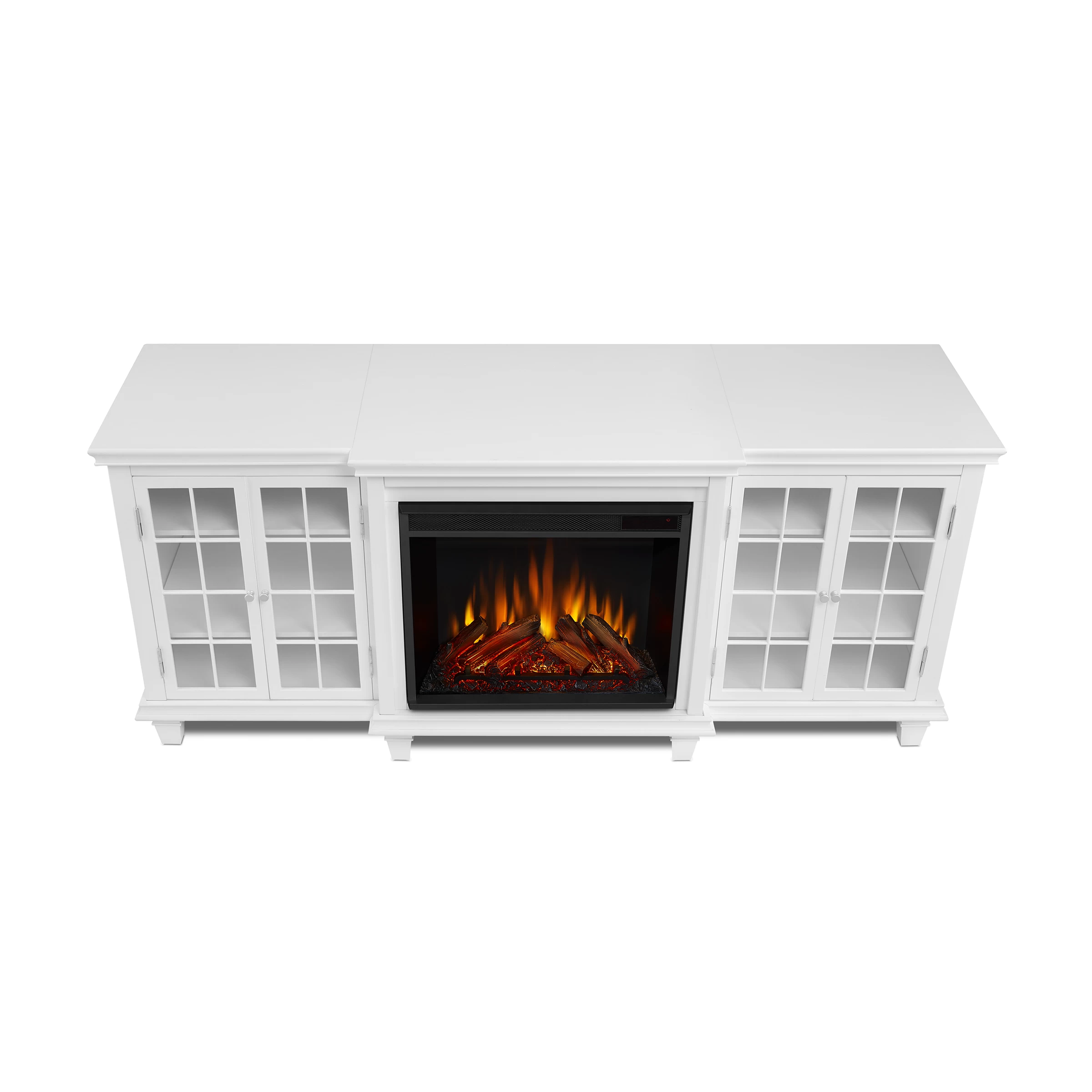70" Marlowe White Entertainment Center Electric Fireplace - Image 5