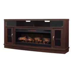 70.75" Deerfield Antique Brown Cherry Infrared Media Electric Fireplace