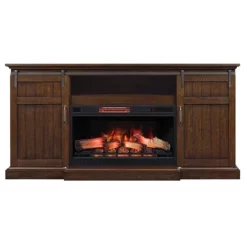 77.8" Cabaret Distressed Oak Infrared Media Electric Fireplace