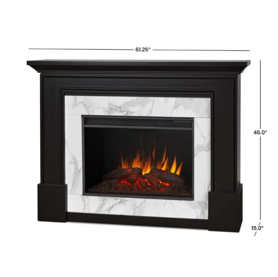 61.25" Merced Black Electric Fireplace - Image 4