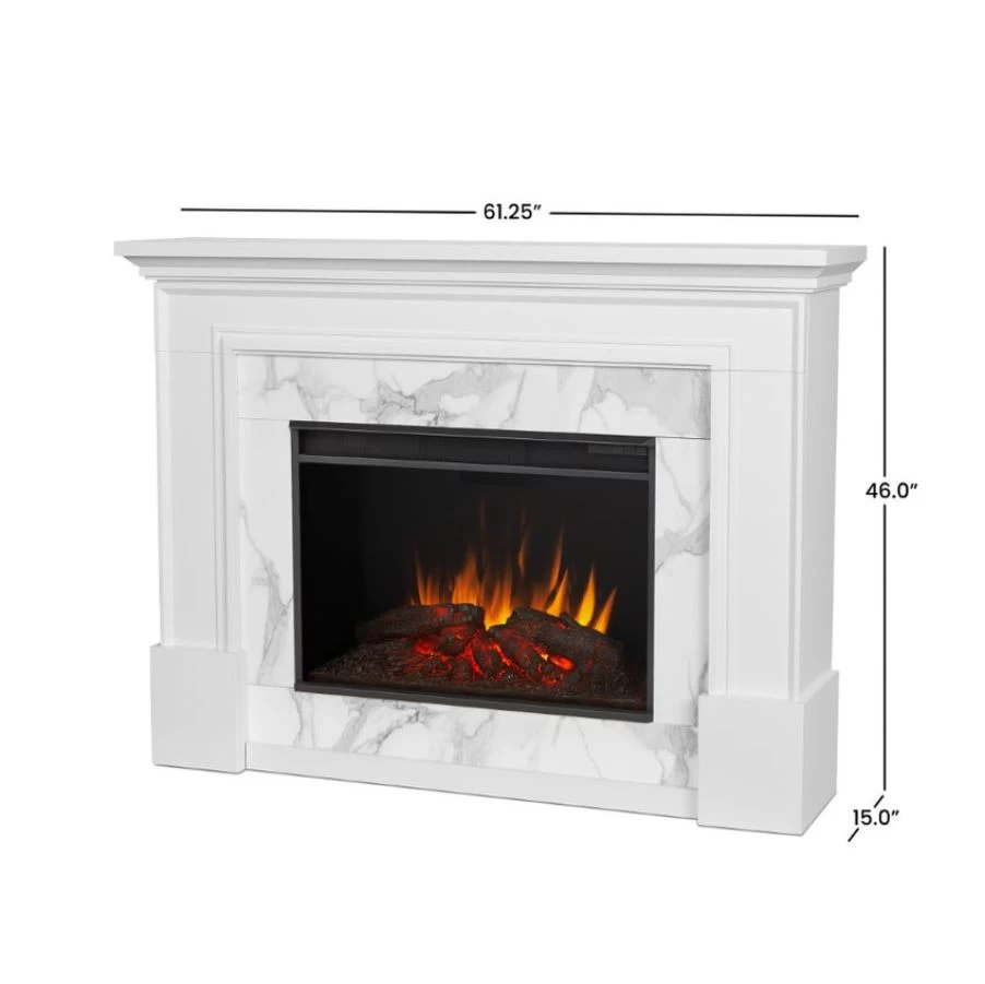 61.25" Merced White Electric Fireplace - Image 4