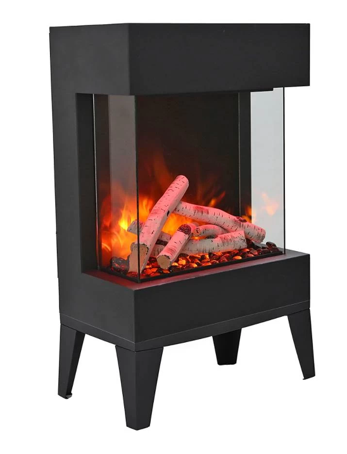 20" Cube - 3 Sided Electric Fireplace With A 10 Piece Birch Log - Image 2