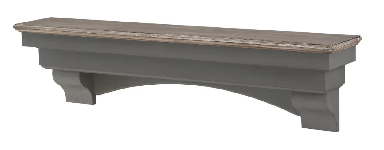 48" / 60" / 72" The Hadley Shelf Or Mantel Shelf - Cottage Gray Distressed Finish - Image 5