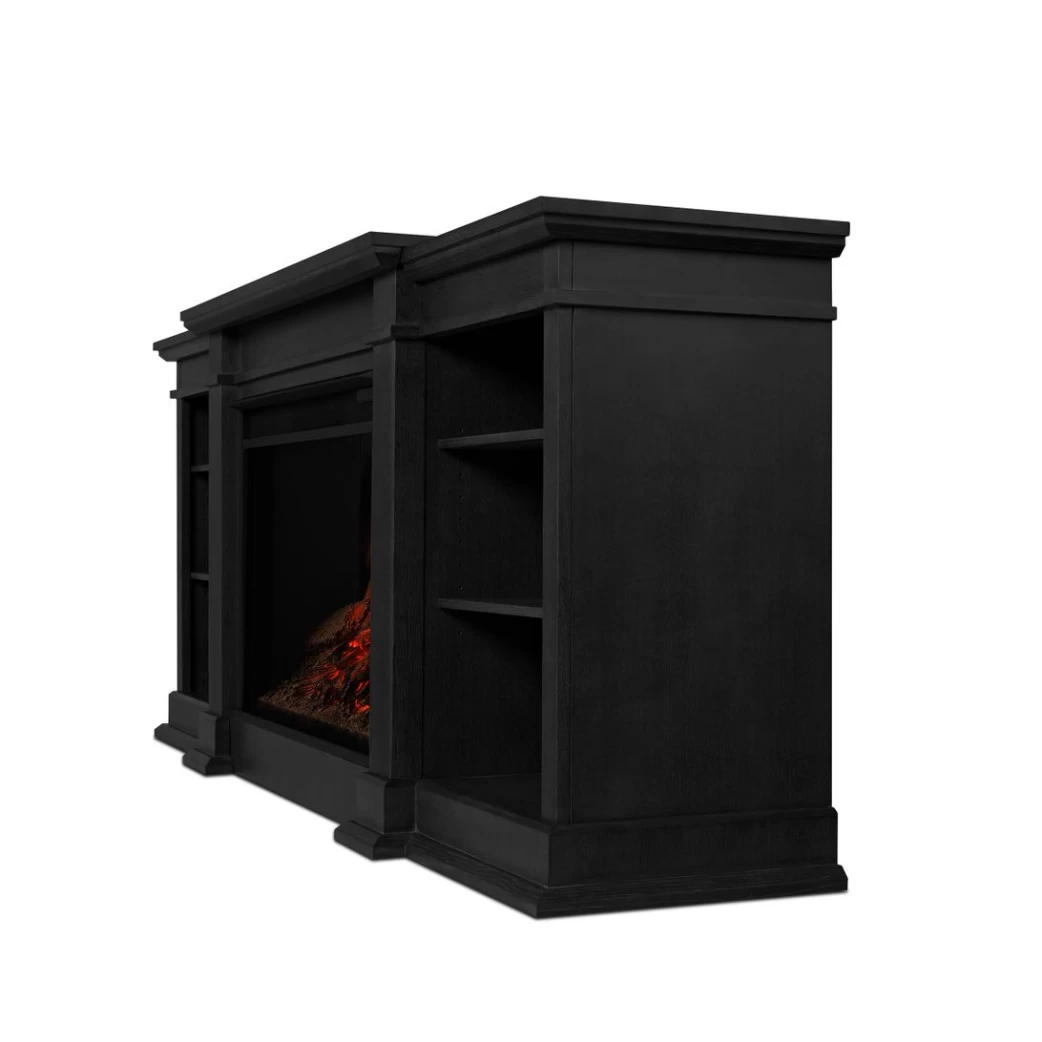 81" Eliot Grand Black Entertainment Unit With Electric Fireplace - Image 4