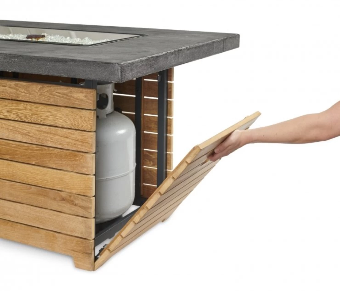 44" Darien Rectangular Gas Fire Pit Table With Everblend Top - Image 4