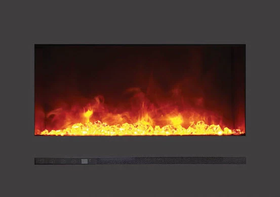 26" Sierra Flush Wall Mount Electric Fireplace W/ Steel Surrounding With Clear Media - Image 4