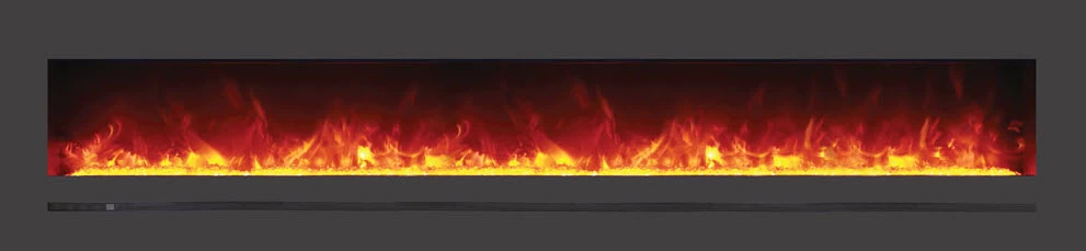 88" Sierra Flush Wall Mount Electric Fireplace W/ Steel Surrounding With Clear Media - Image 4