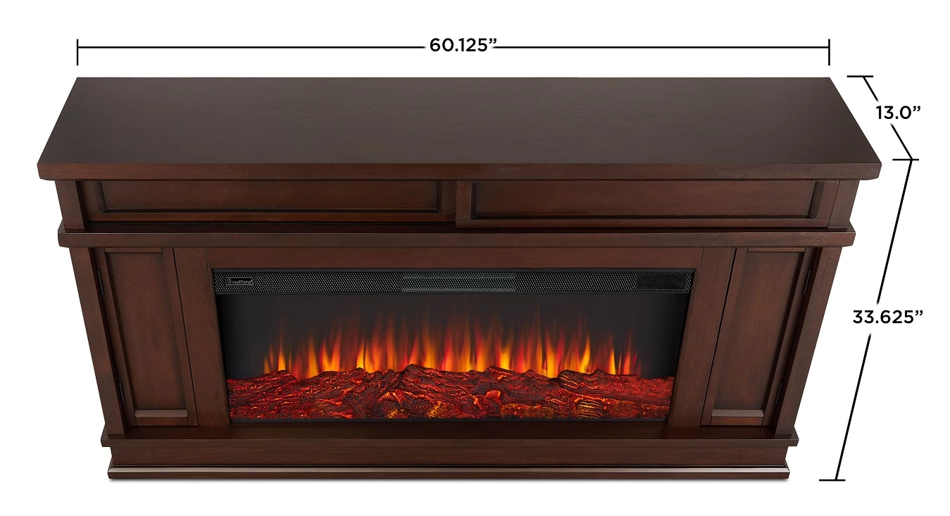 60" Torrey Dark Walnut Electric Fireplace - Image 8