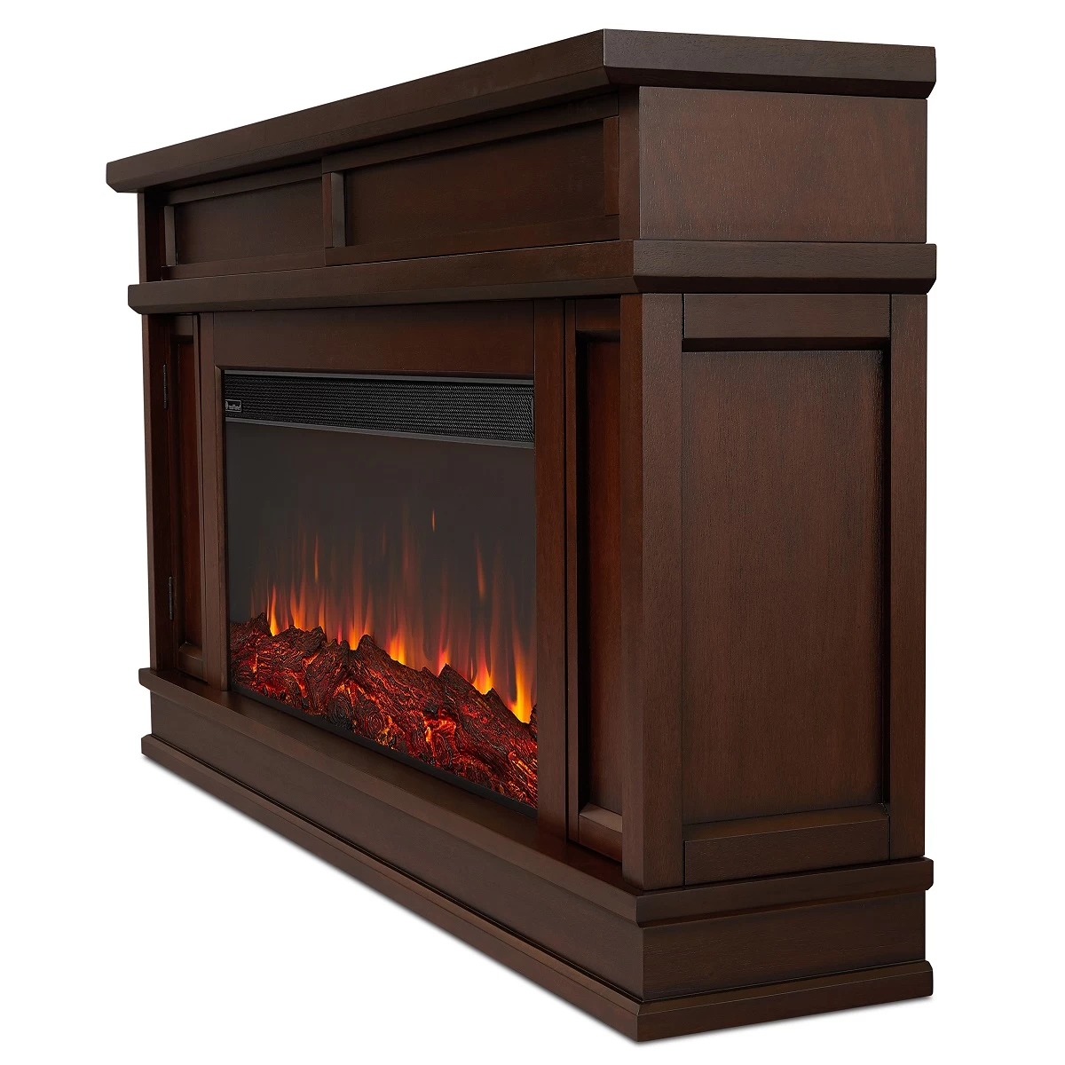 60" Torrey Dark Walnut Electric Fireplace - Image 6