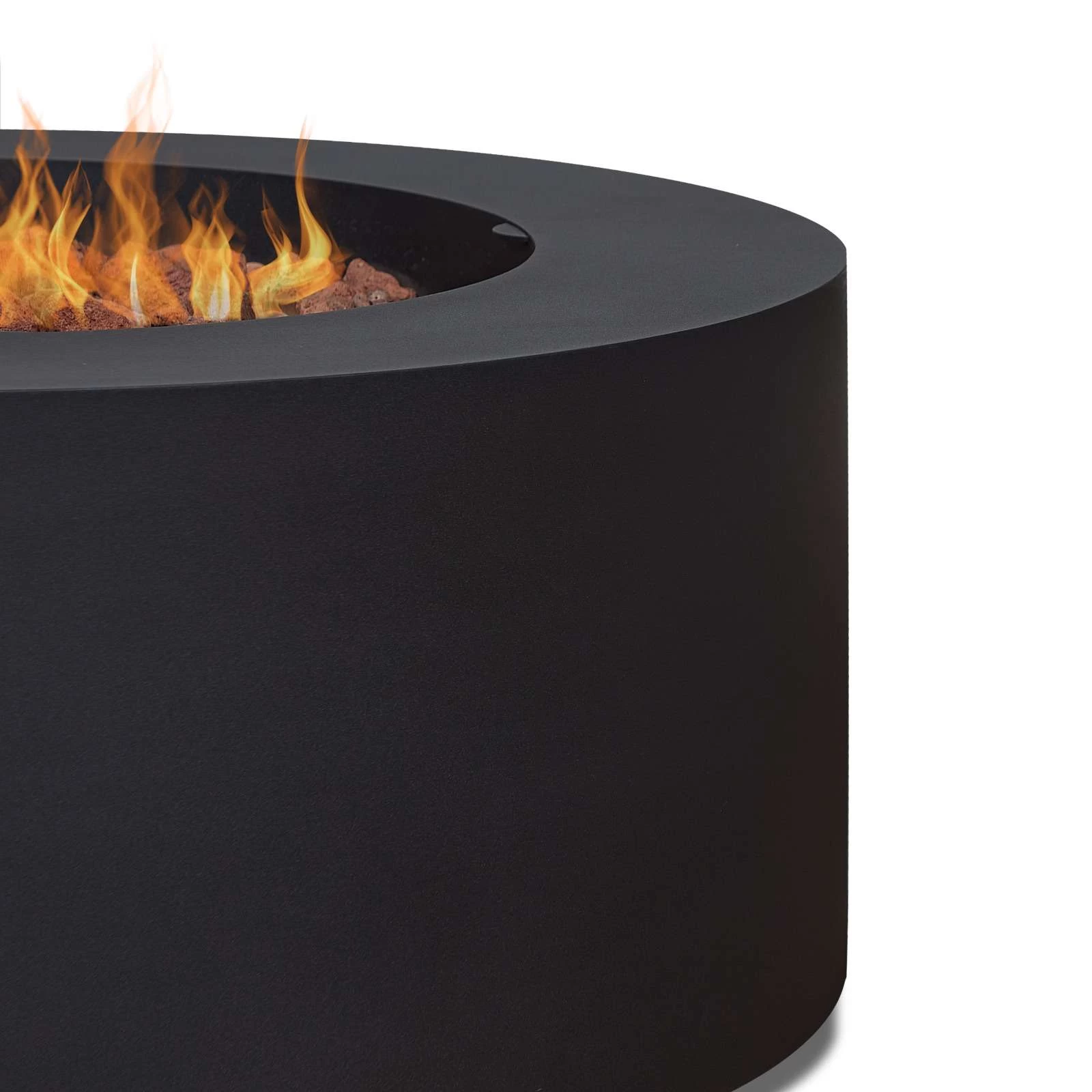 36" Aegean Black Round Propane Fire Table With Natural Gas Conversion Kit - Image 4