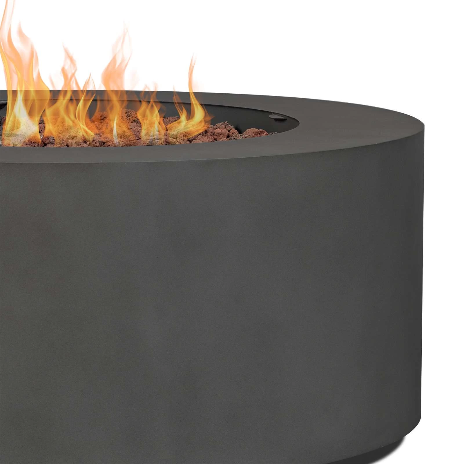36" Aegean Weathered Slate Round Propane Fire Table With Natural Gas Conversion Kit - Image 4