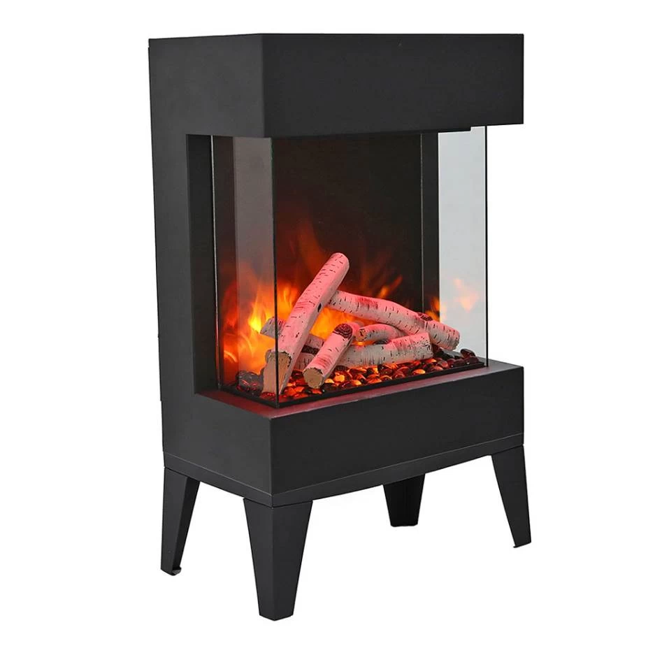 20" Cube - 3 Sided Electric Fireplace With A 10 Piece Birch Log - Image 3