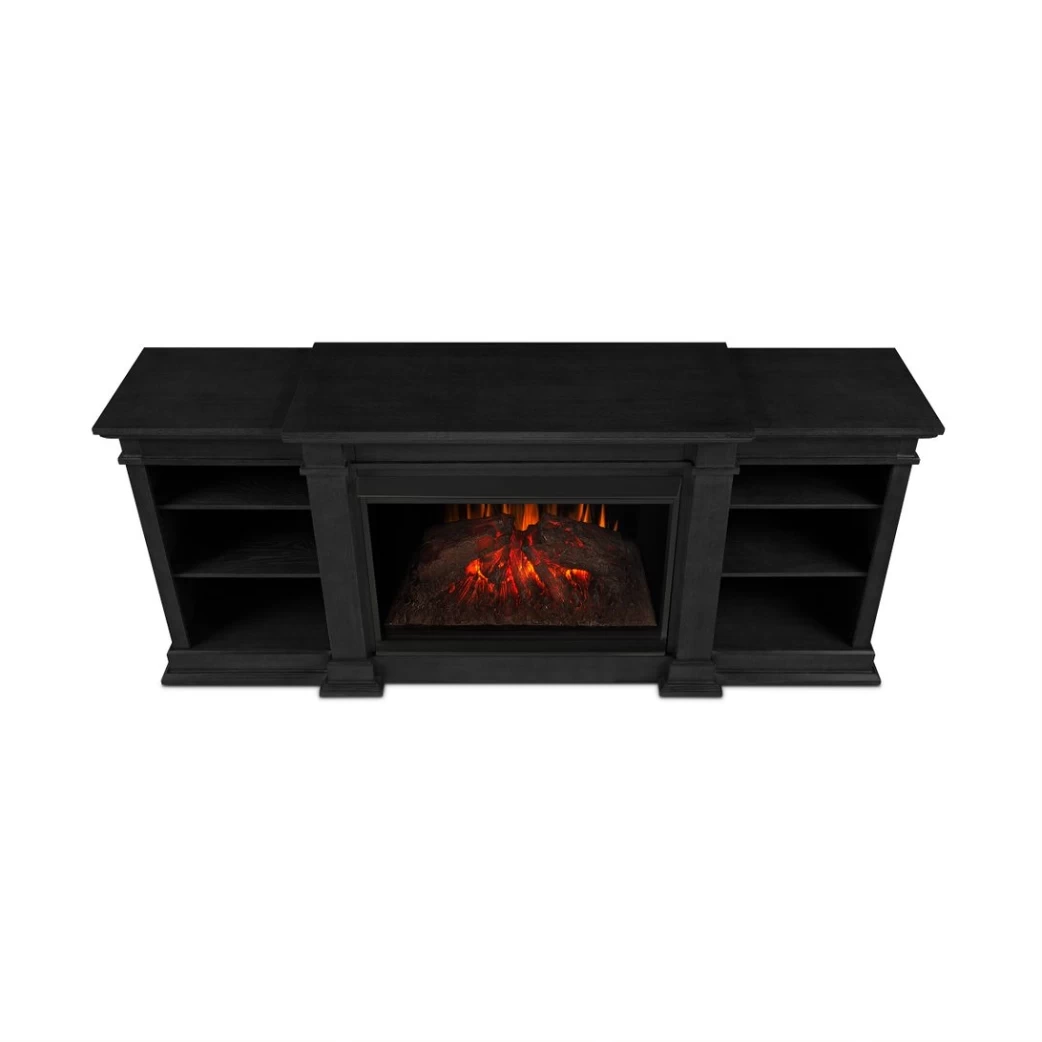 81" Eliot Grand Black Entertainment Unit With Electric Fireplace - Image 5