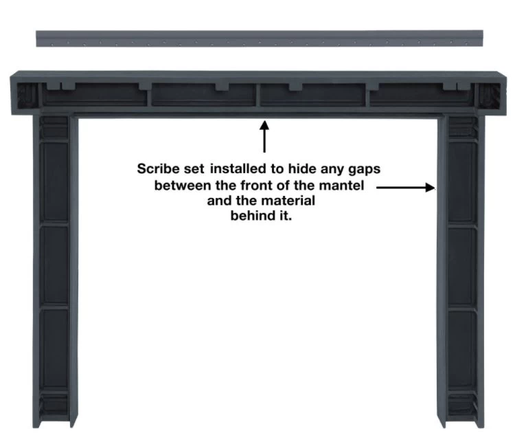 48" / 56" Zachary Non-Combustible Surround - Pepper Finish - Image 6