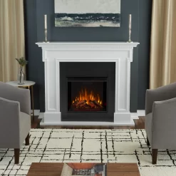 54" Thayer White Electric Fireplace