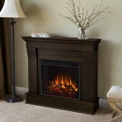 40.94" Chateau Dark Walnut Electric Fireplace