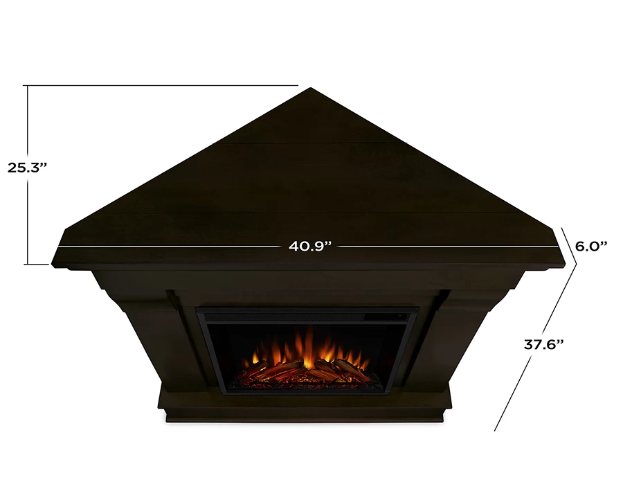40.94" Chateau Dark Walnut Corner Electric Fireplace - Image 6