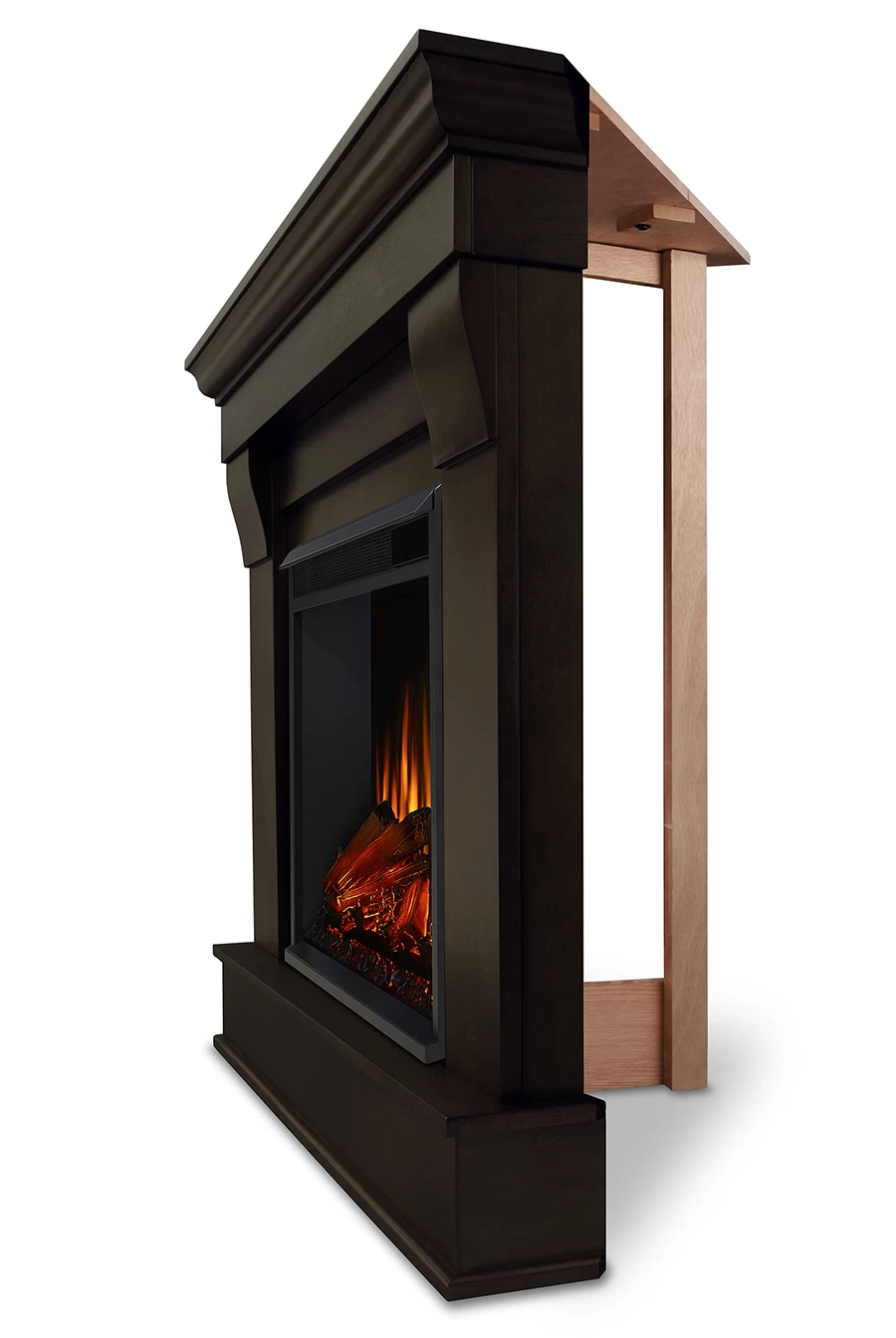40.94" Chateau Dark Walnut Corner Electric Fireplace - Image 3