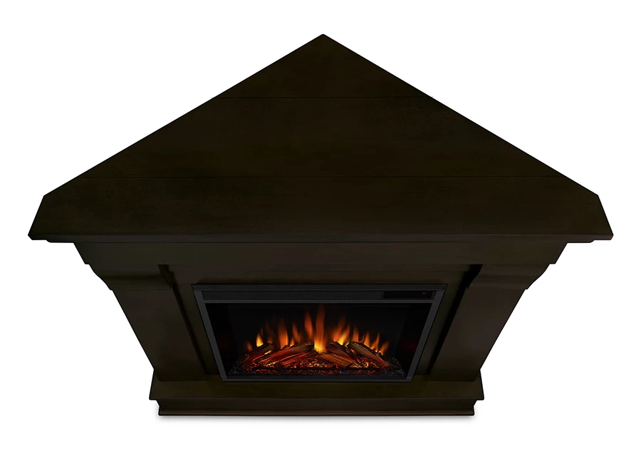 40.94" Chateau Dark Walnut Corner Electric Fireplace - Image 4