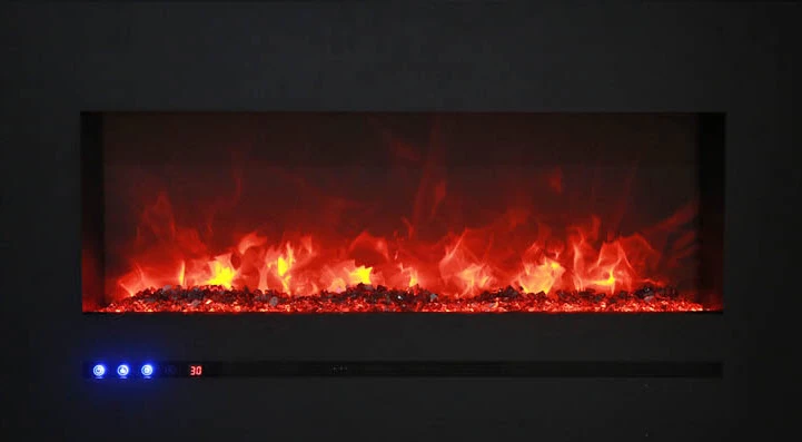 26" Sierra Flush Wall Mount Electric Fireplace W/ Steel Surrounding With Clear Media - Image 6