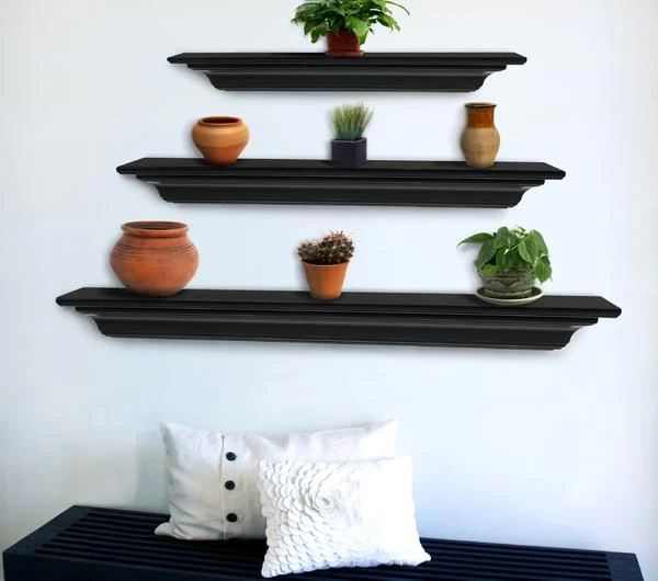 48" / 60" / 72" Crestwood Mantel Shelf - Black Finish - Image 6