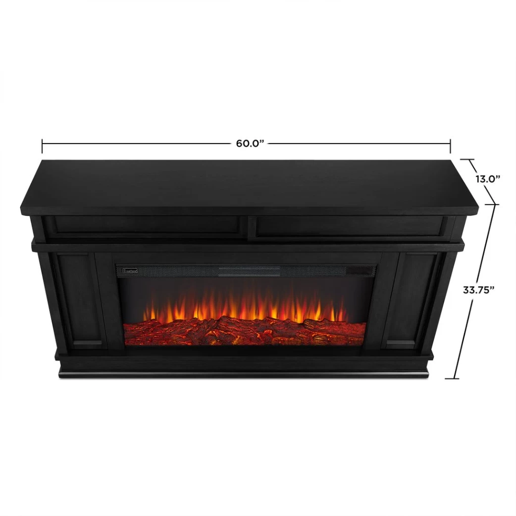 60" Torrey Black Electric Fireplace - Image 7