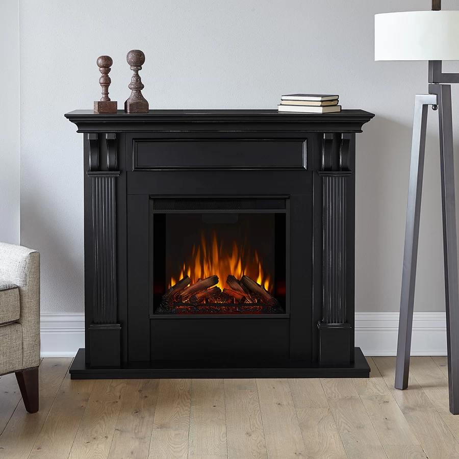 48" Ashley Black Electric Fireplace