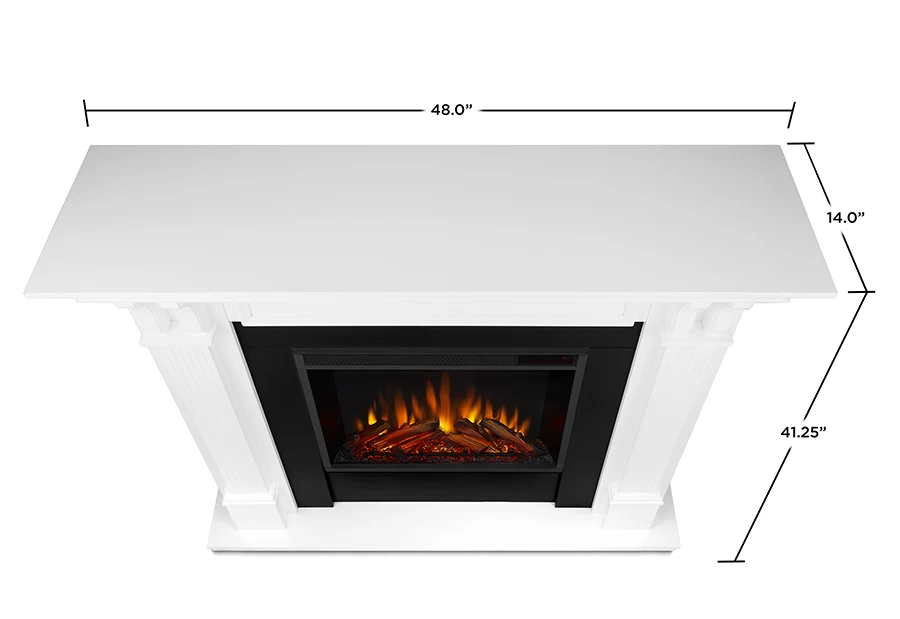 48" Ashley White Electric Fireplace - Image 6